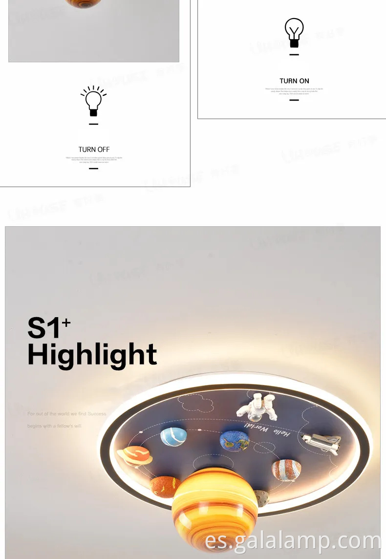 Lámpara de techo LED creativa de astronautas para niños de los niños